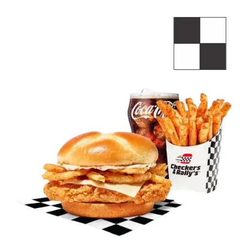Checkers and Rally’s Menu With Prices: 2026 Updated 34 Garlic Swiss Clucker (Crispy) Combo