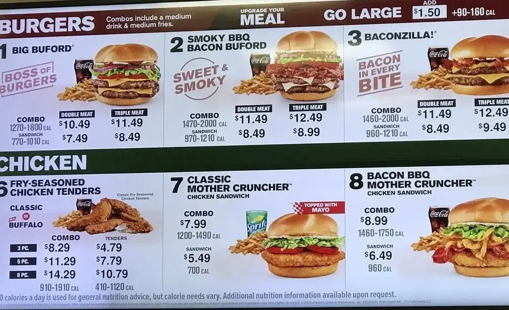 Checkers Menu with Prices