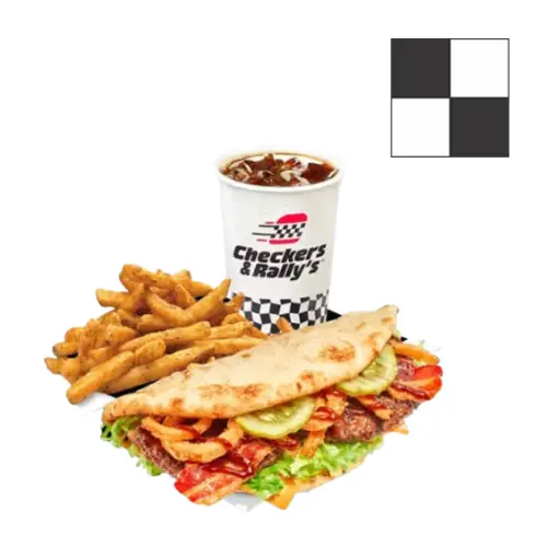 bacon burger flatbread combo