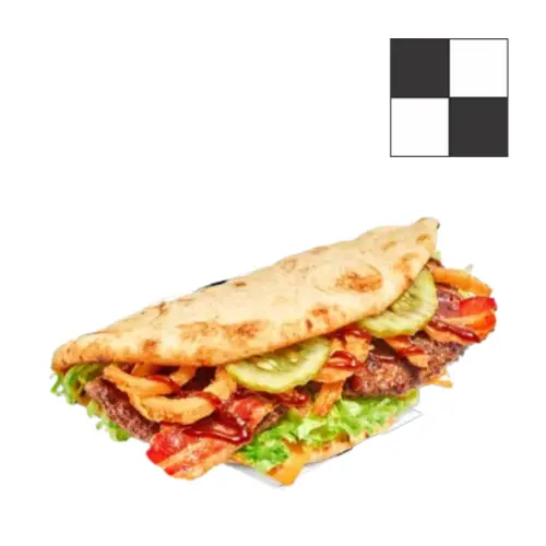 Bacon Burger Flatbread Sandwich
